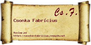 Csonka Fabrícius névjegykártya